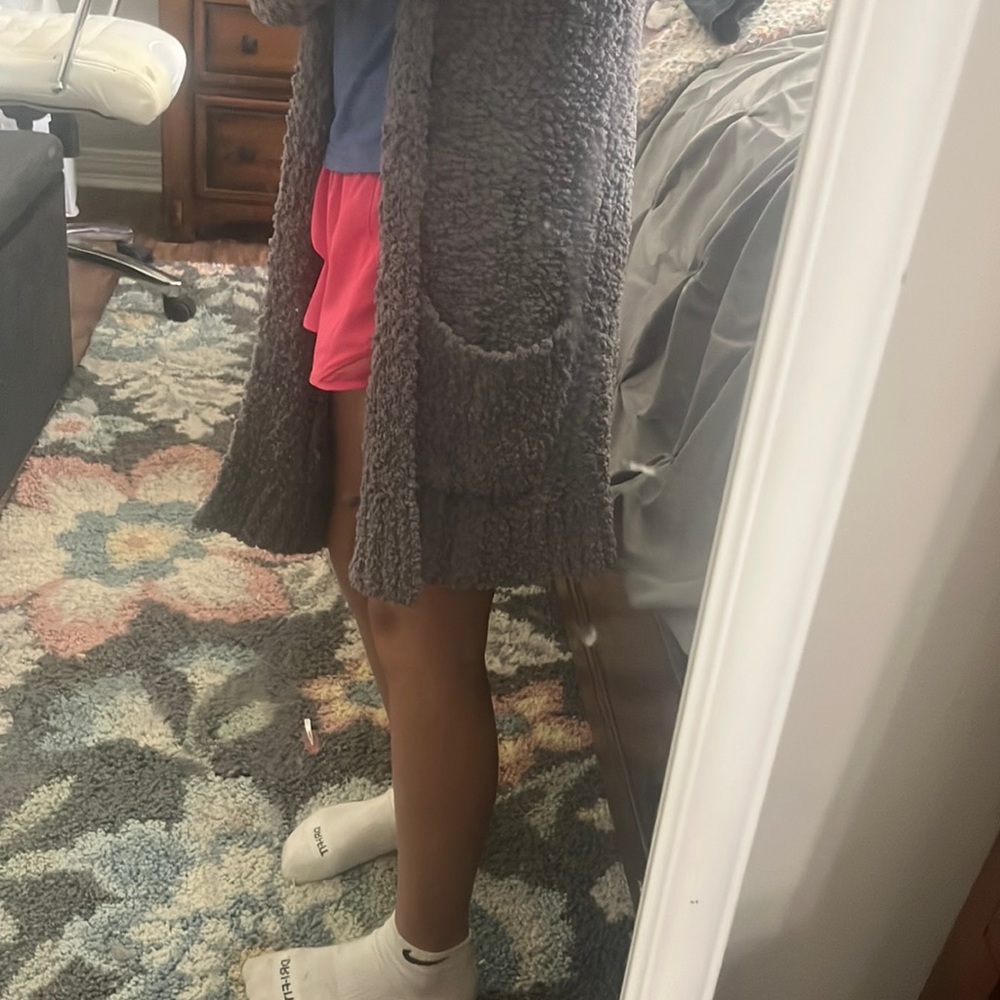 Gray cardigan long length